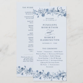 Programa Classic Victorian Blue French Garden Chic Wedding