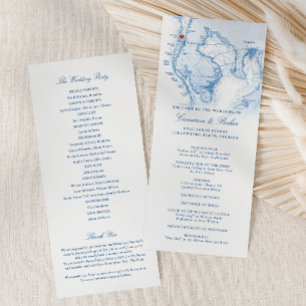 Programa Clearwater Beach FL Map Elegante Boda Azul de la M