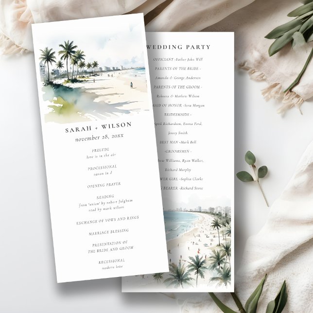 Programa Coastal Miami Beach Palm Tree Wedding (Subido por el creador)