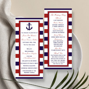 Programa Colección de Bodas de Anchor Náutico Rojo y Marina