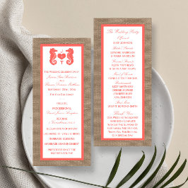 Programa Colección de Bodas de Playa Coral Seahorse Burlap