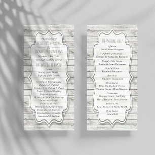 Programa Colección Nautical Whitewashed Wood Beach Wedding