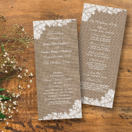 Programa Colección Rustic Burlap & Vintage White Lace