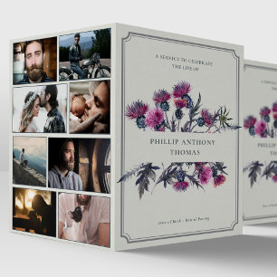 Programa Collage de fotos Obituario Funeral Tistle Escocés