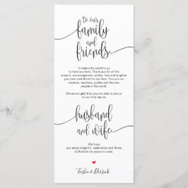 Programa Colocar la carta de agradecimiento para la cena Bo