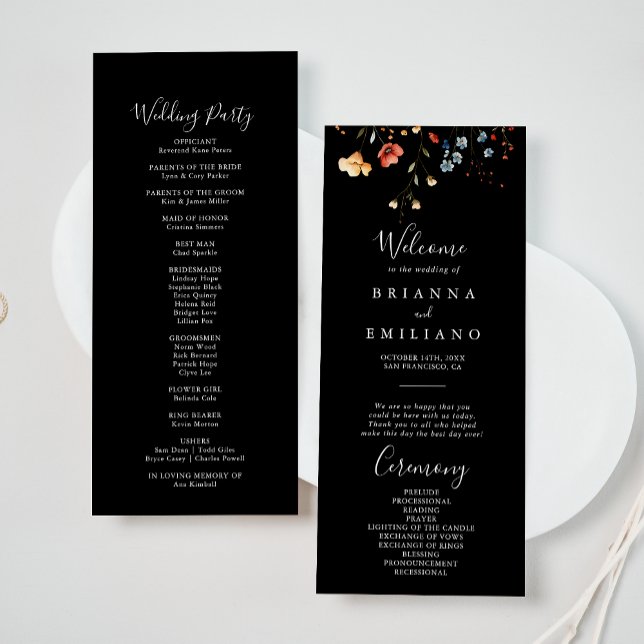 Programa Colorful Garden wildflower Wedding Program (Subido por el creador)