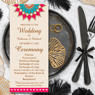 Programa Colorida etnia mandarala audaz y brillante Boda