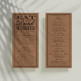 Programa Comer, beber y casarse Boda de Kraft rústico