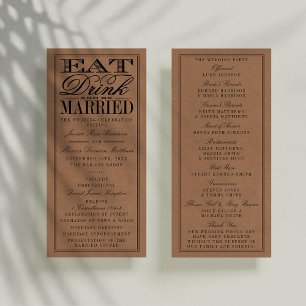 Programa Comer, beber y casarse Boda de Kraft rústico
