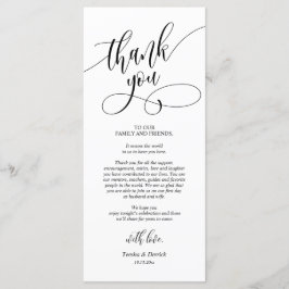 Programa Configuración de la cena Gracias Cartas de caligra