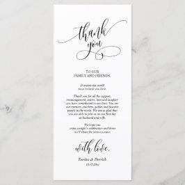 Programa Configuración de la cena Gracias Cartas de caligra