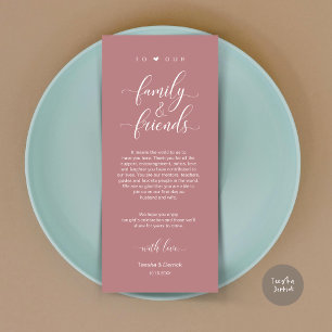 Programa Configuración de la cena Gracias, Dusty Rosa Card