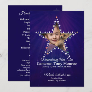 Programa conmemorativo de 1 foto con tema de estre