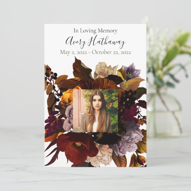 Programa conmemorativo de fotografías florales osc (Anverso de pie)