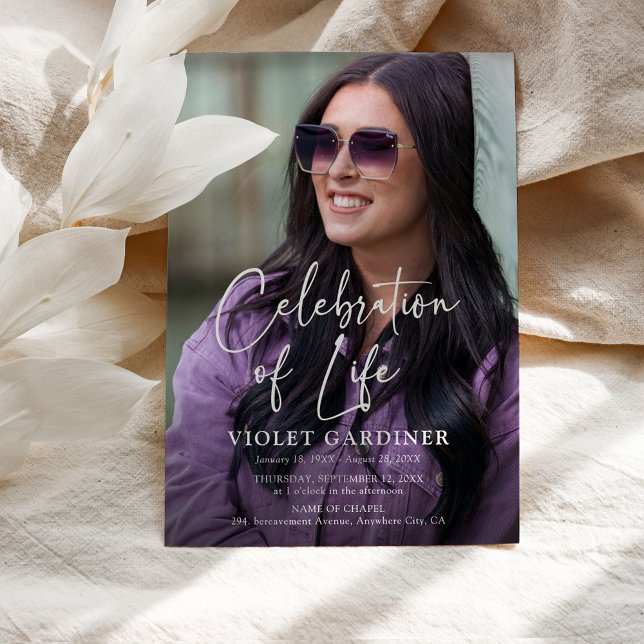 Programa conmemorativo de funeral con foto de flor (Subido por el creador)