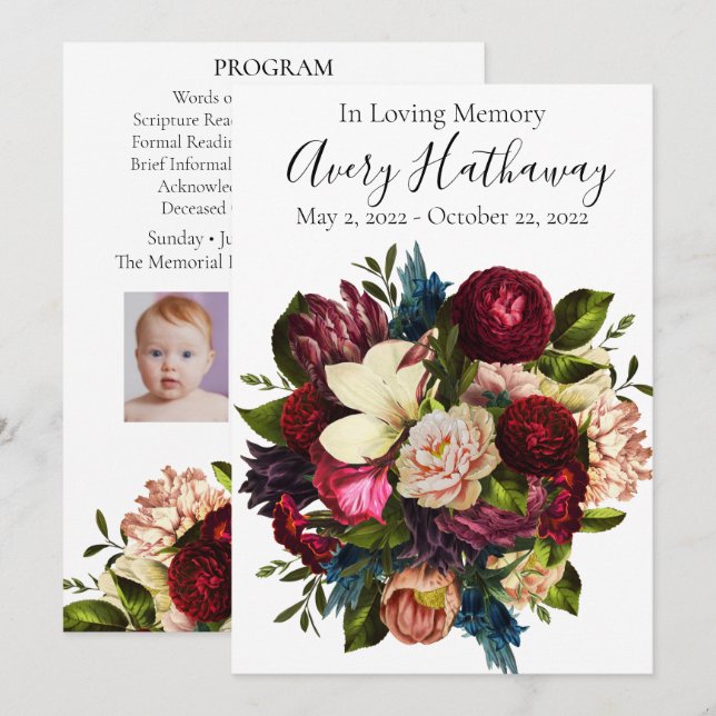 Programa conmemorativo de los funerales de flores  (Anverso / Reverso)