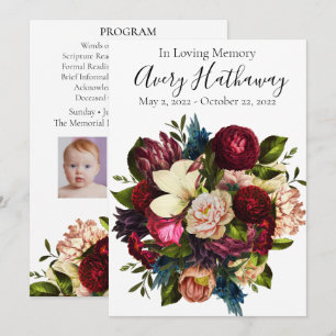 Programa conmemorativo de los funerales de flores
