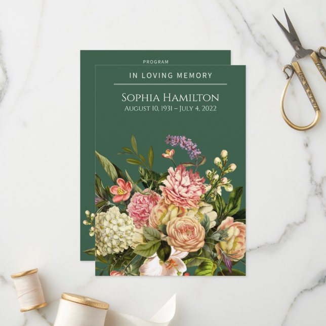 Programa conmemorativo del funeral de la floral ve (Anverso/Reverso In Situ)