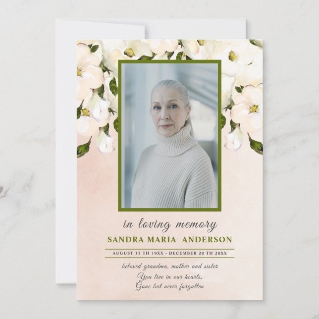 Programa conmemorativo del funeral de la foto rosa (Anverso)