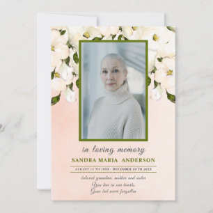 Programa conmemorativo del funeral de la foto rosa