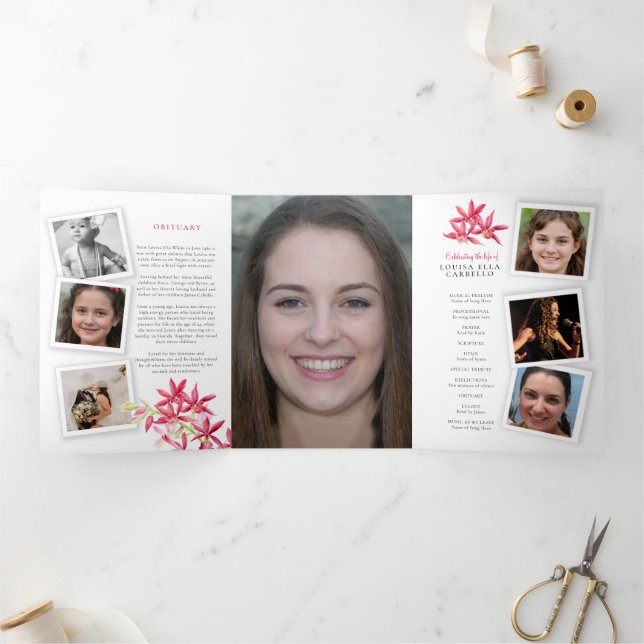 Programa conmemorativo del funeral flor de orquíde (Interior)