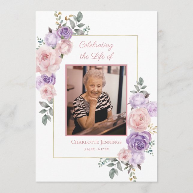 Programa Conmemorativo del Funeral Oral Púrpura Ro (Anverso)