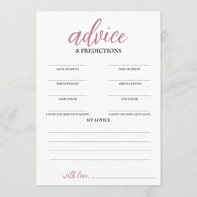 Programa Consejos y predicciones sobre el bebé en la sangre (Anverso)