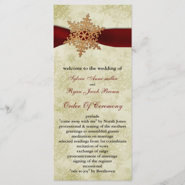 Programa Copos de nieve rojos ruidosos, (Anverso)