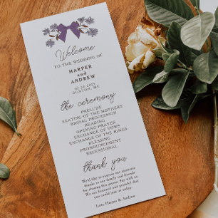Programa Coquette Lilac bows Boda Ceremony