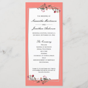 Programa Coral floral de Borgoña Boda geométrico gris