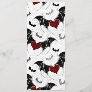 Programa Corazón de Halloween con alas de murciélago negro