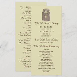 Programa Country Burlap Mason Jar Boda
