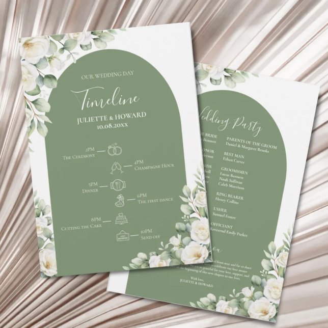 Programa Cronograma Floral Botánico Verde de Bodas Greenery (Subido por el creador)