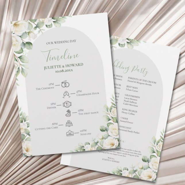 Programa Cronología de Boda Botánica Floral Verde Verde (Subido por el creador)