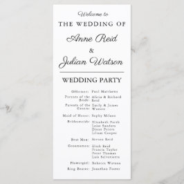 Programa Cronología de Boda Moderna Blanca y Código QR de l