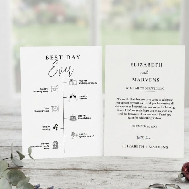 Programa Cronología de eventos de boda minimalista moderna (Subido por el creador)