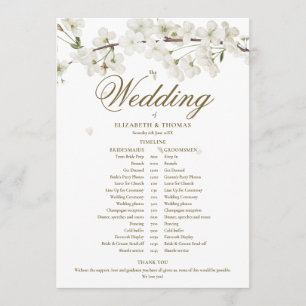 Programa Cronología de la programación de Bodas florales en