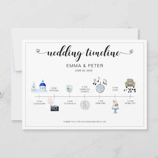Programa cronológico del Día de la Boda de la Igle (Anverso)