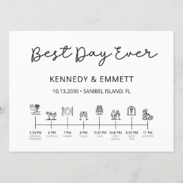 Programa cronológico del Día de la Boda de Playa