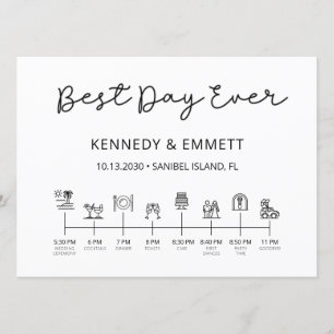 Programa cronológico del Día de la Boda de Playa