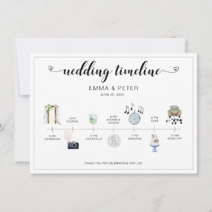 Programa cronológico Itinerario del Día de la Boda