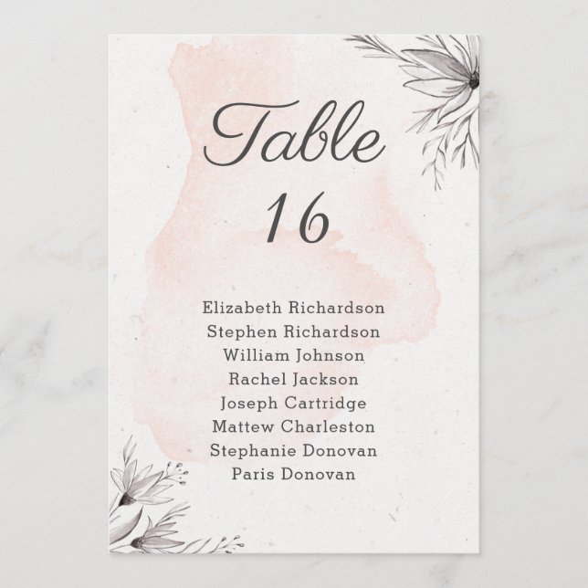 Programa Cubierta de boda floral de melocotón gris romántic (Anverso)