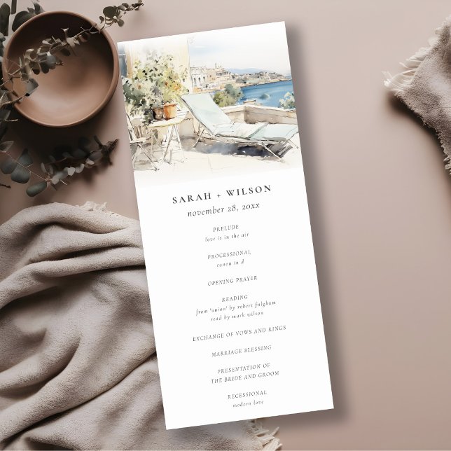 Programa Curfu Grecia Watercolor Landscape Wedding (Subido por el creador)