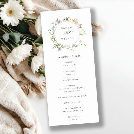 Programa Cute Rustic Meadow Floral Wreath Wedding