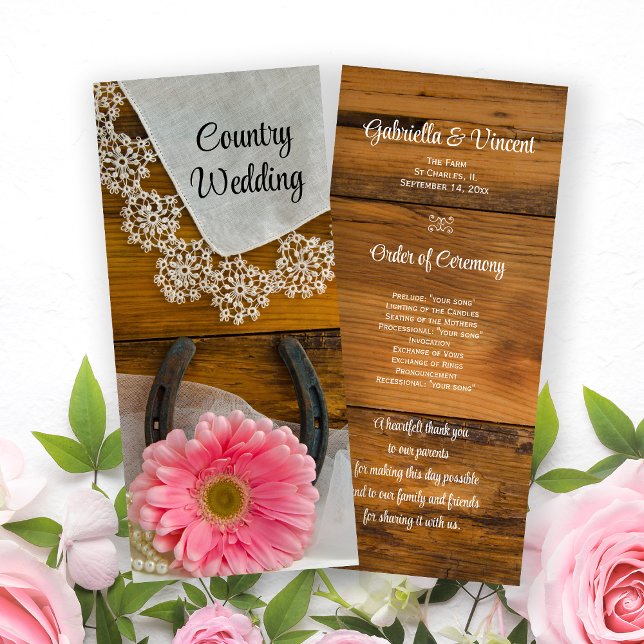 Programa Daisy rosa, encaje y Boda occidental herradura (Subido por el creador)