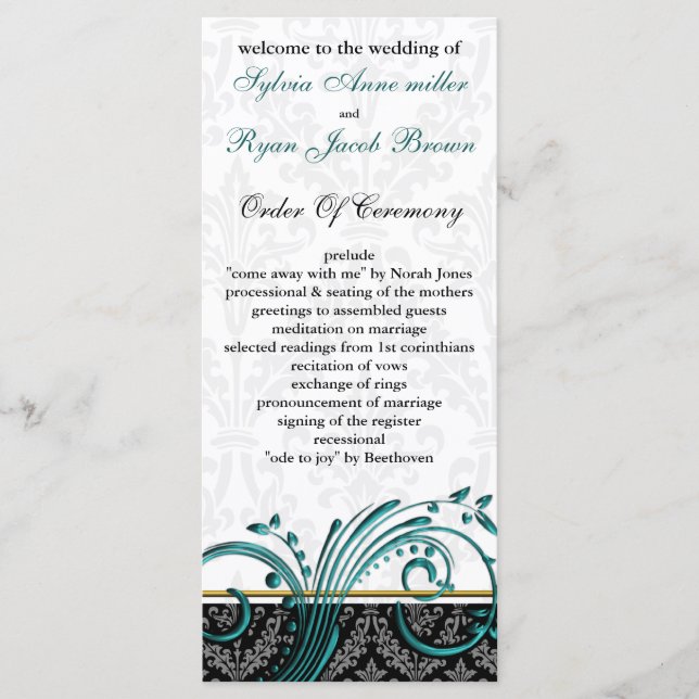 programa damask aqua Wedding (Anverso)