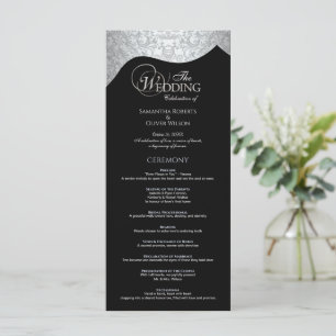 Programa Damask Ornate Moderno en Blanco y Negro