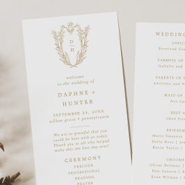 Programa DAPHNE Elegante Boda de Fancy Clásico Blanco Oro