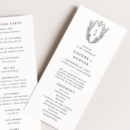 Programa DAPHNE Greenery Escudo blanco negro Boda Monograma