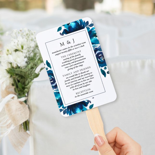 Programa de abanico de invitación de boda floral í (Subido por el creador)